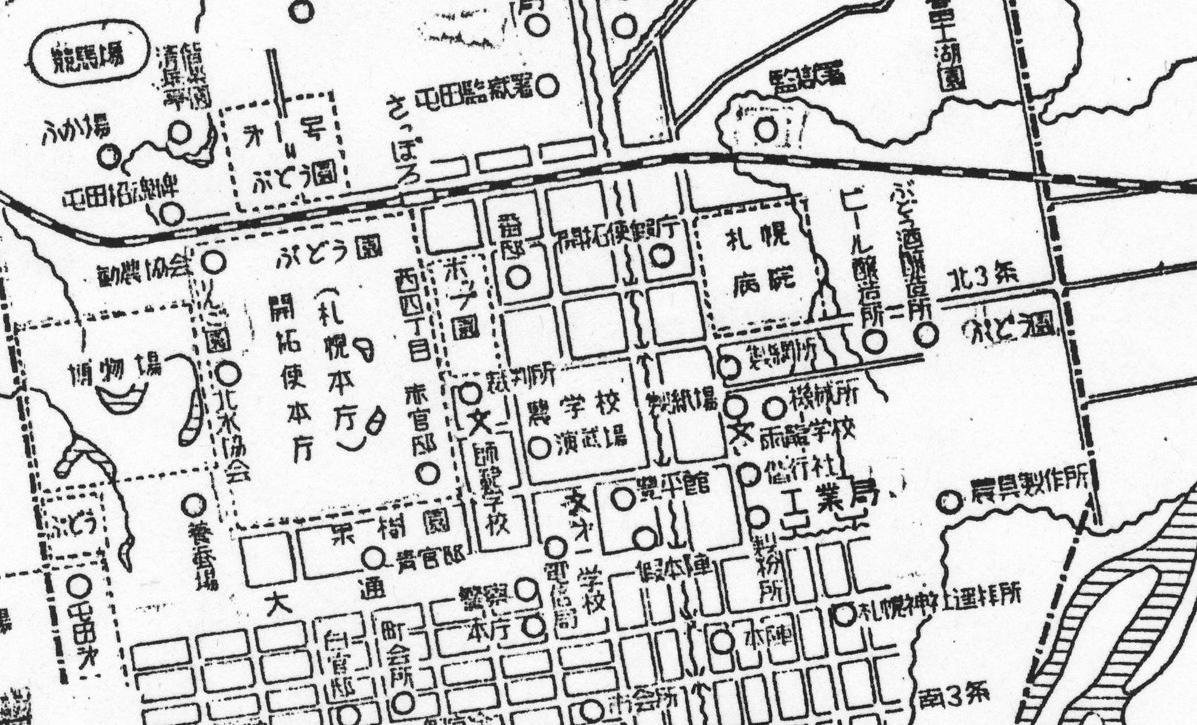 明治初期の札幌拡大地図